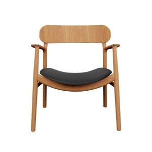 BENT HANSEN - ASGER LOUNGE CHAIR - NATUROLIERET EG - ZENSO 2 SORT 207 LÆDER 